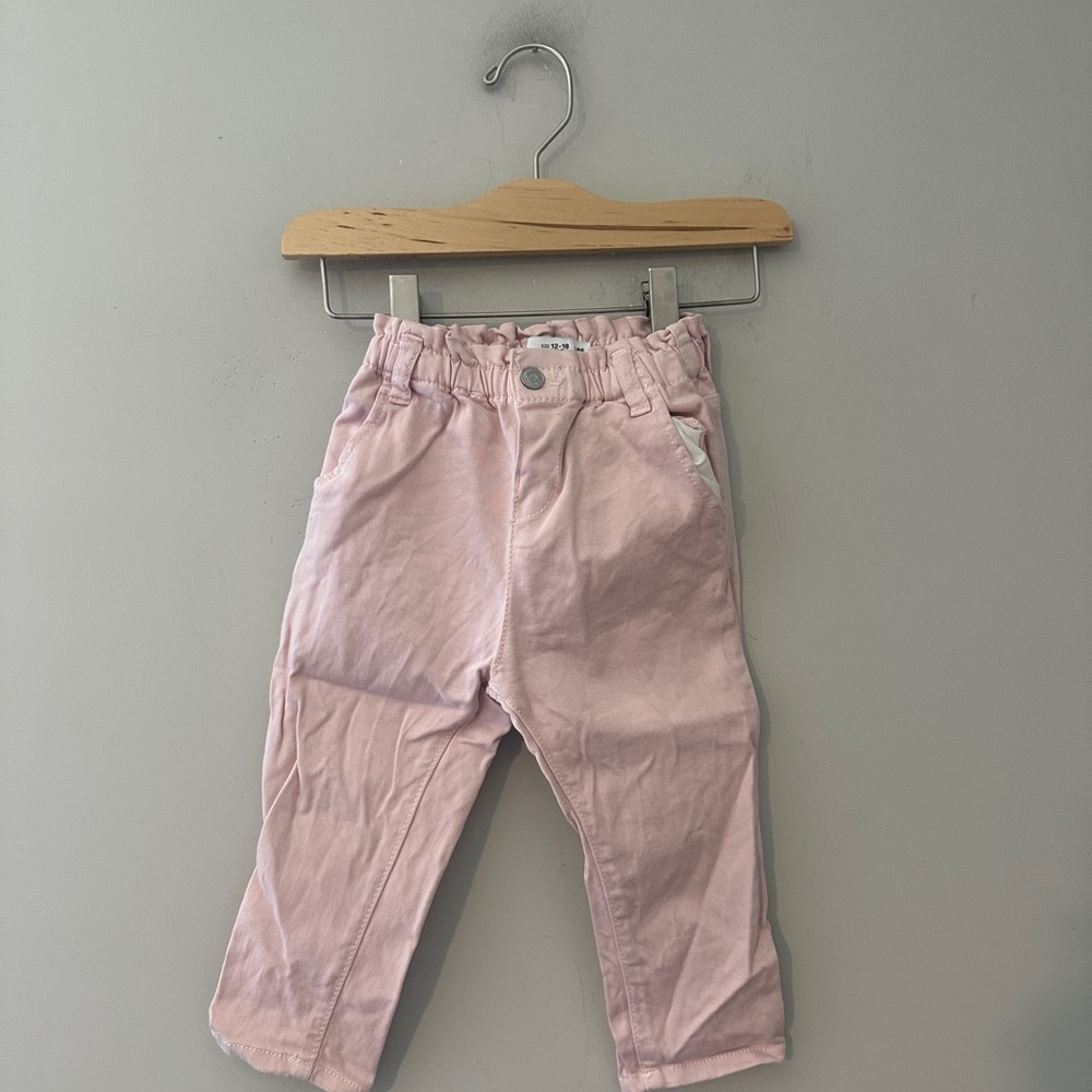 $14 ADD ON Zara pink paperbag waist pants 12-18M Janie and Jack Baby Gap